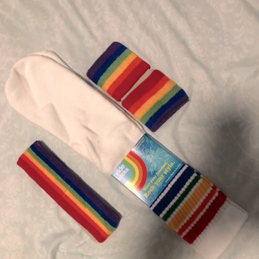 Pride socks, head band and wrist bands - new